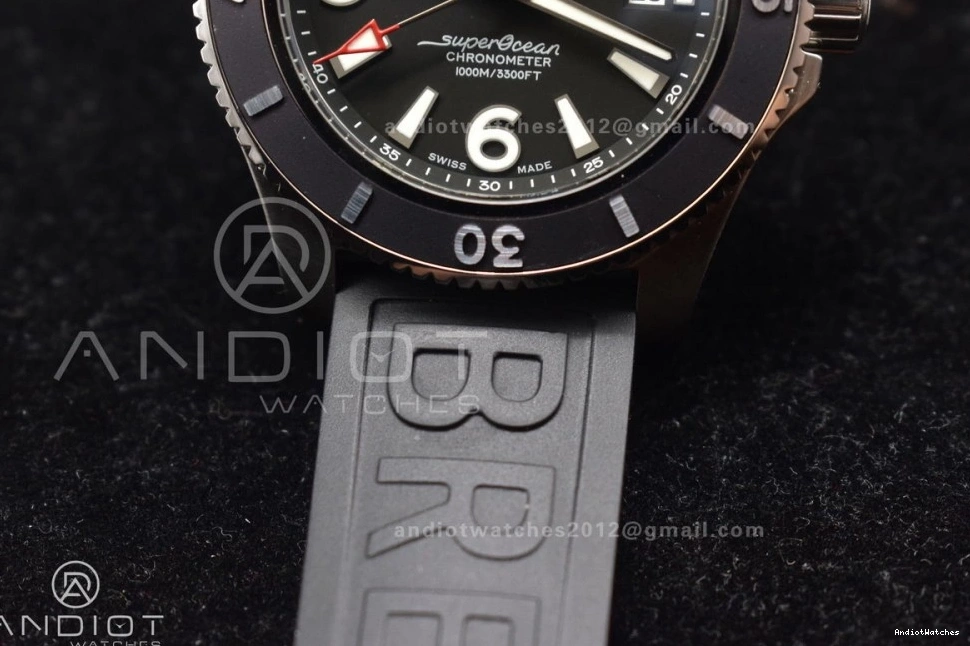 Automatic 467 Versatile Rubber Superocean TF A Edition Black Bezel On Black Best 44 1:1 Dial Strap Black 0829